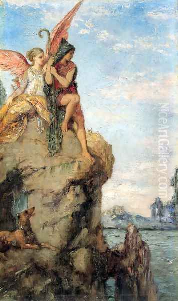 Hesiod and the Muse Oil Painting by Gustave Moreau