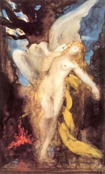 Leda Oil Painting by Gustave Moreau