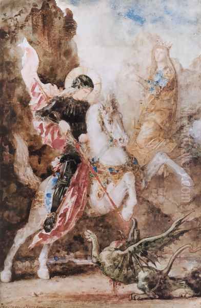 Saint Georges (St. George) Oil Painting by Gustave Moreau