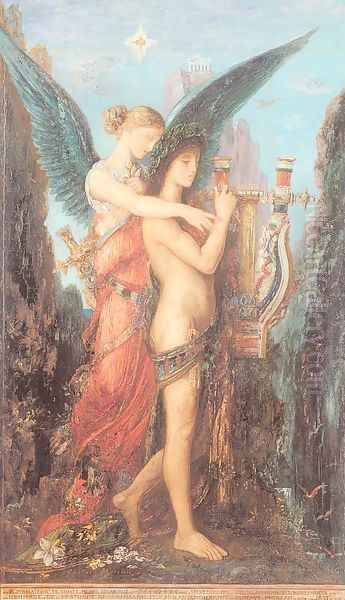 Hesiod and the Muse 1891 Oil Painting by Gustave Moreau