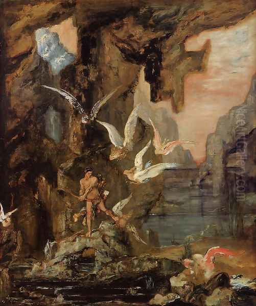 Hercules at Lake Stymphalos Oil Painting by Gustave Moreau