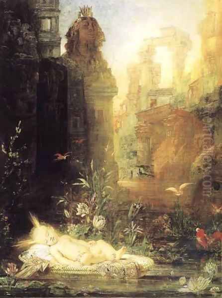 Moses by the Nile Oil Painting by Gustave Moreau