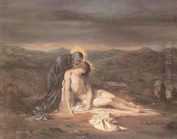 Pieta 1854 Oil Painting by Gustave Moreau