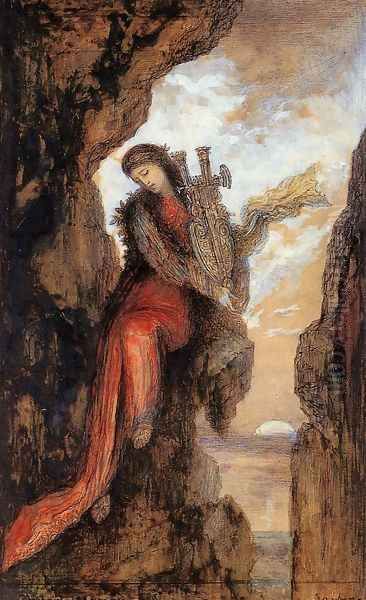 Sappho on the Cliff I Oil Painting by Gustave Moreau