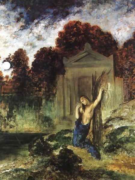 Orpheus on the Tomb of Euridice Oil Painting by Gustave Moreau