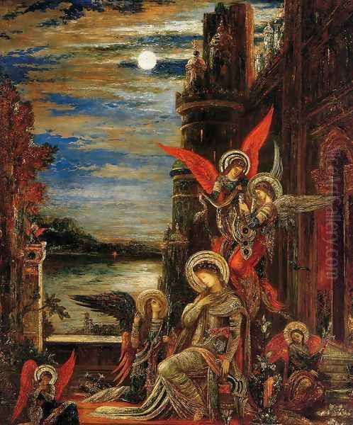 Saint Cecilia: Angels Announcing Her Impending Martyrdom Oil Painting by Gustave Moreau