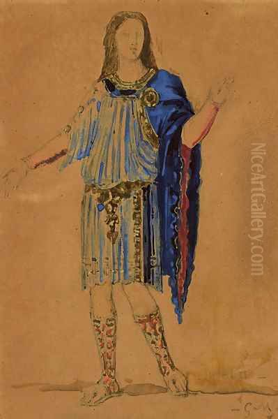 Costume design for Phaon from the opera Sapho by Charles Gounod Oil Painting by Gustave Moreau