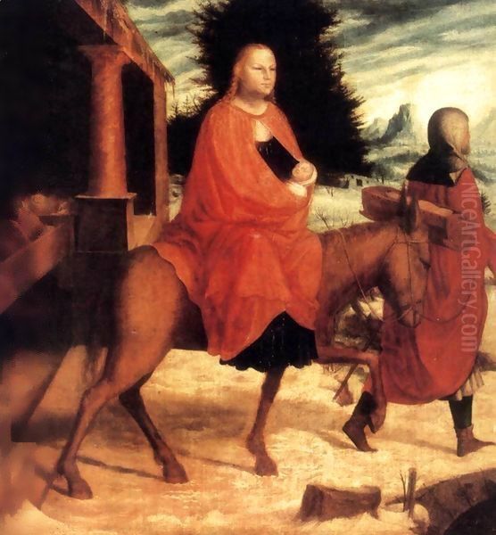 The Flight into Egypt c. 1530 Oil Painting by Master M Z