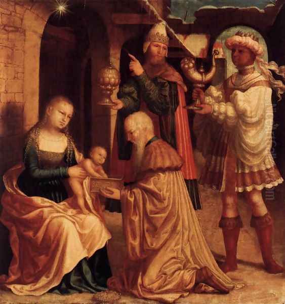 The Adoration of the Magi c. 1530 Oil Painting by Master M Z