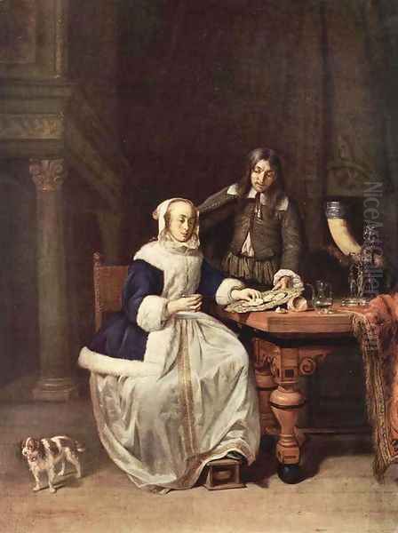 Breakfast 1660 Oil Painting by Gabriel Metsu