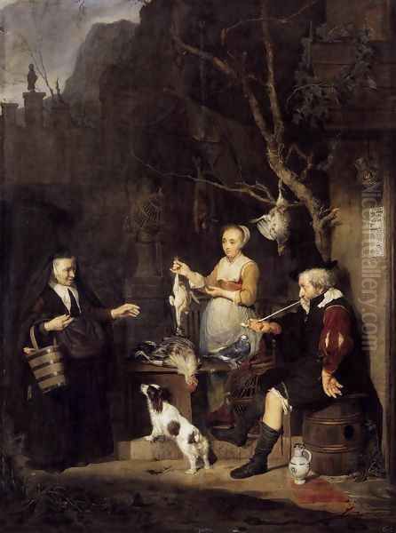 The Poultry Seller 1662 Oil Painting by Gabriel Metsu