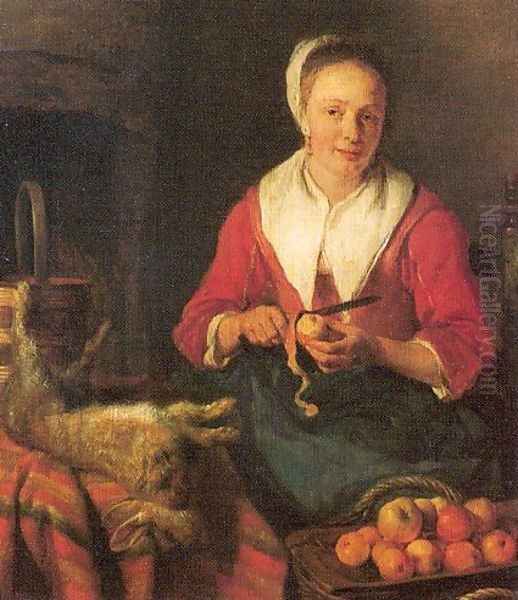 The Busy Cook Oil Painting by Gabriel Metsu