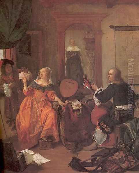 The Music Party 1659 Oil Painting by Gabriel Metsu