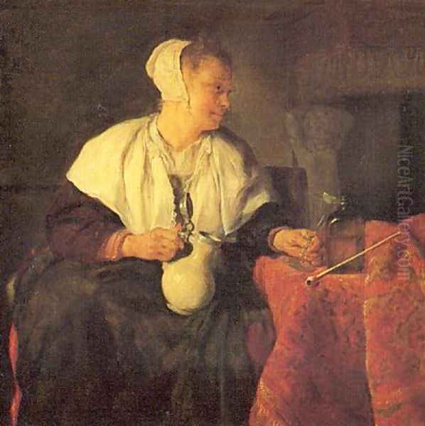 The Lazy Tippler Oil Painting by Gabriel Metsu