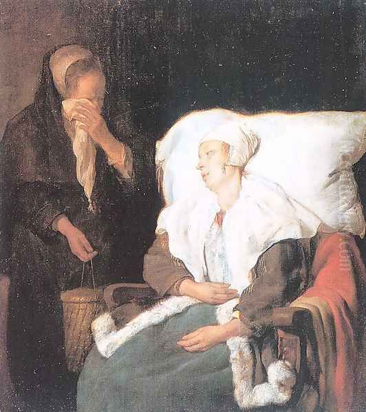 The Sick Girl 1658-59 Oil Painting by Gabriel Metsu