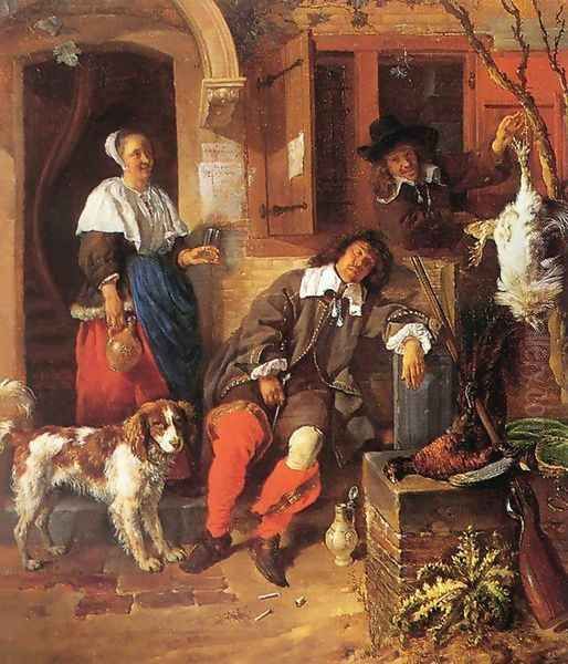 The Sleeping Sportsman 1657-59 Oil Painting by Gabriel Metsu