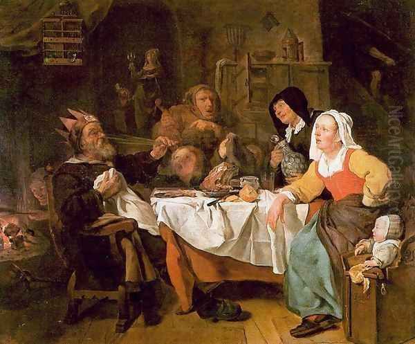 Twelfth Night Oil Painting by Gabriel Metsu