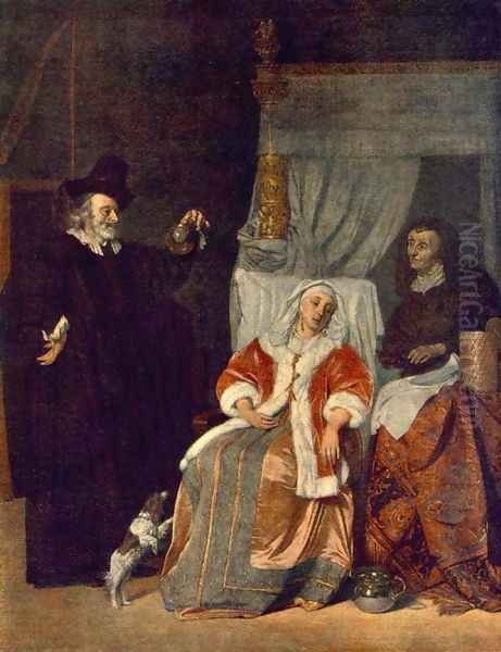 Visit of the Physician 1660-67 Oil Painting by Gabriel Metsu