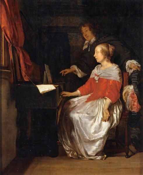 Virginal Player Oil Painting by Gabriel Metsu