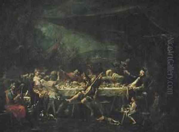 Bohemian Wedding Banquet 1730-35 Oil Painting by Alessandro Magnasco