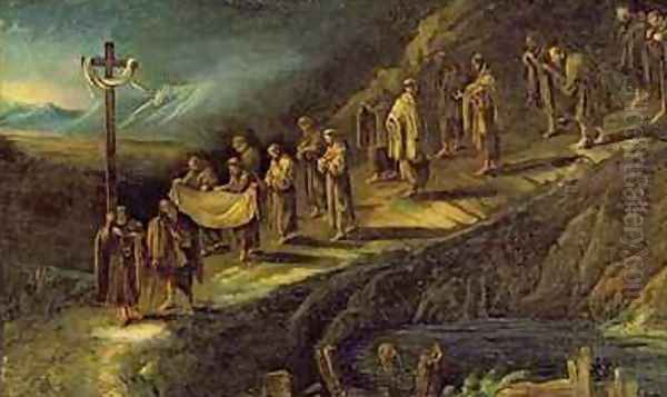 The Procession of the Holy Shroud Oil Painting by Alessandro Magnasco