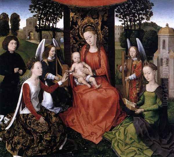 The Mystic Marriage of St Catherine 1479-80 Oil Painting by Hans Memling