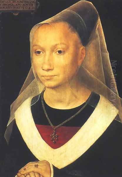 Portrait of a Woman (Sibylla Sambetha) Oil Painting by Hans Memling