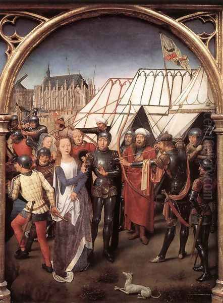 St Ursula Shrine- Martyrdom (scene 6) 1489 Oil Painting by Hans Memling