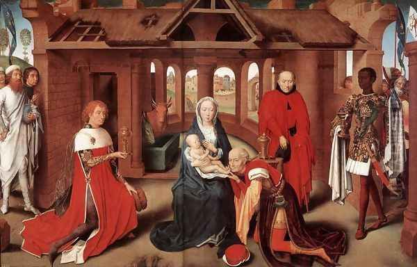 Adoration of the Magi c. 1470 Oil Painting by Hans Memling