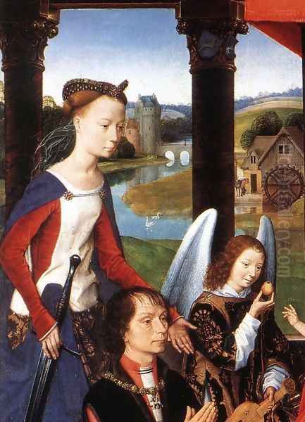 The Donne Triptych (detail-1) 1475 Oil Painting by Hans Memling