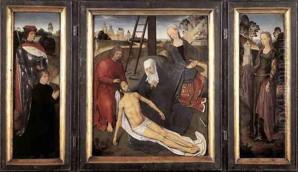 Triptych of Adriaan Reins 1480 Oil Painting by Hans Memling