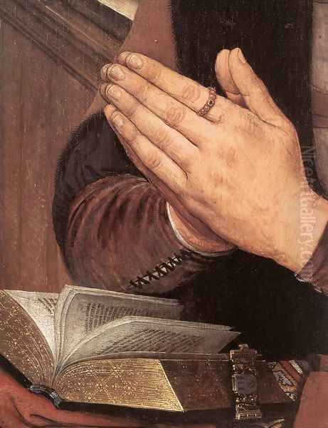 Diptych of Maarten Nieuwenhove (detail-2) 1487 Oil Painting by Hans Memling