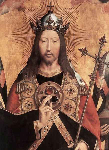 Christ Surrounded by Musician Angels (detail) 1480s Oil Painting by Hans Memling