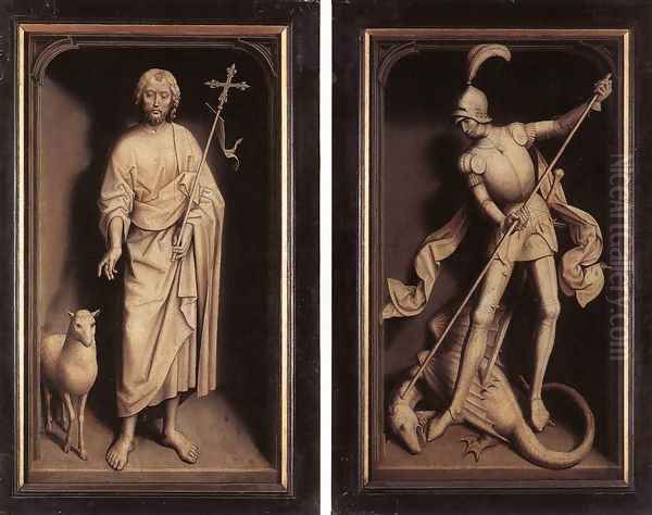 Triptych of the Family Moreel (closed) 1484 Oil Painting by Hans Memling