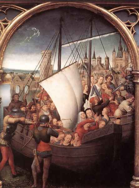 St Ursula Shrine- Martyrdom (scene 5) 1489 Oil Painting by Hans Memling