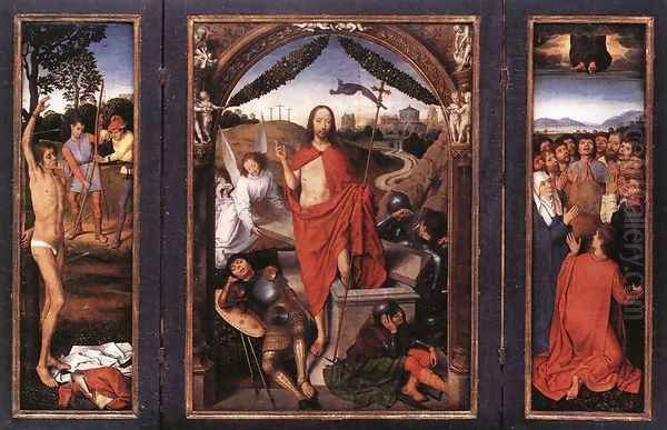 Triptych of the Resurrection c. 1490 Oil Painting by Hans Memling