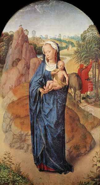 Virgin and Child in a Landscape Oil Painting by Hans Memling