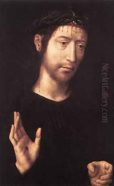 Man of Sorrows 1480s Oil Painting by Hans Memling