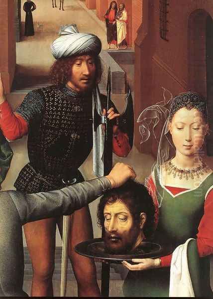 St John Altarpiece (detail-1) 1474-79 Oil Painting by Hans Memling