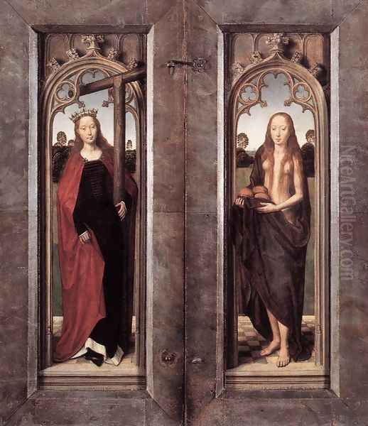 Triptych of Adriaan Reins (closed) 1480 Oil Painting by Hans Memling