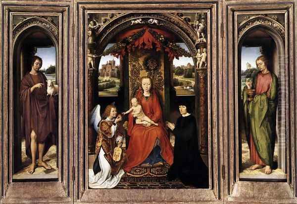 Triptych c. 1485 Oil Painting by Hans Memling