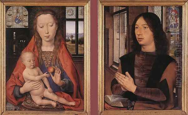 Diptych of Maarten Nieuwenhove 1487 Oil Painting by Hans Memling