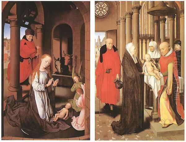 Wings of a Triptych c. 1470 Oil Painting by Hans Memling