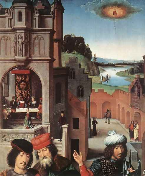 St John Altarpiece (detail-3) 1474-79 Oil Painting by Hans Memling