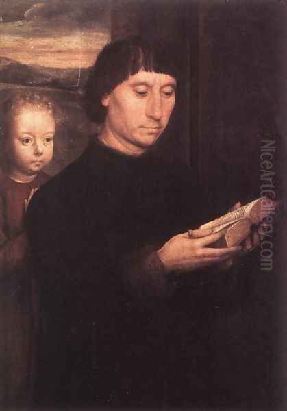 Donor (1) c. 1490 Oil Painting by Hans Memling