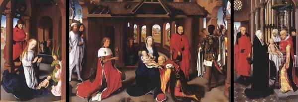 Triptych c. 1470 Oil Painting by Hans Memling