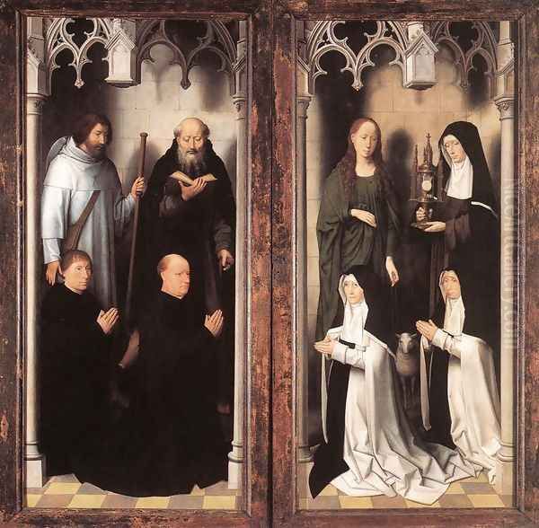 St John Altarpiece (closed) 1474-79 Oil Painting by Hans Memling