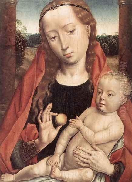 Virgin with the Child Reaching for his Toe 1490s Oil Painting by Hans Memling