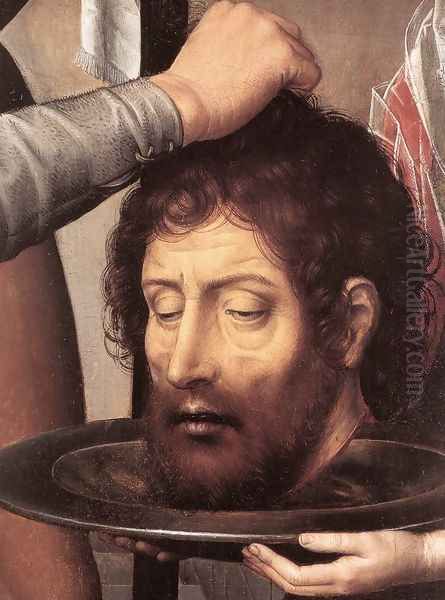 St John Altarpiece (detail-2) 1474-79 Oil Painting by Hans Memling