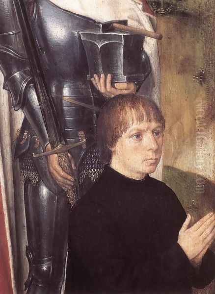 Triptych of Adriaan Reins [detail: 1, left wing] Oil Painting by Hans Memling